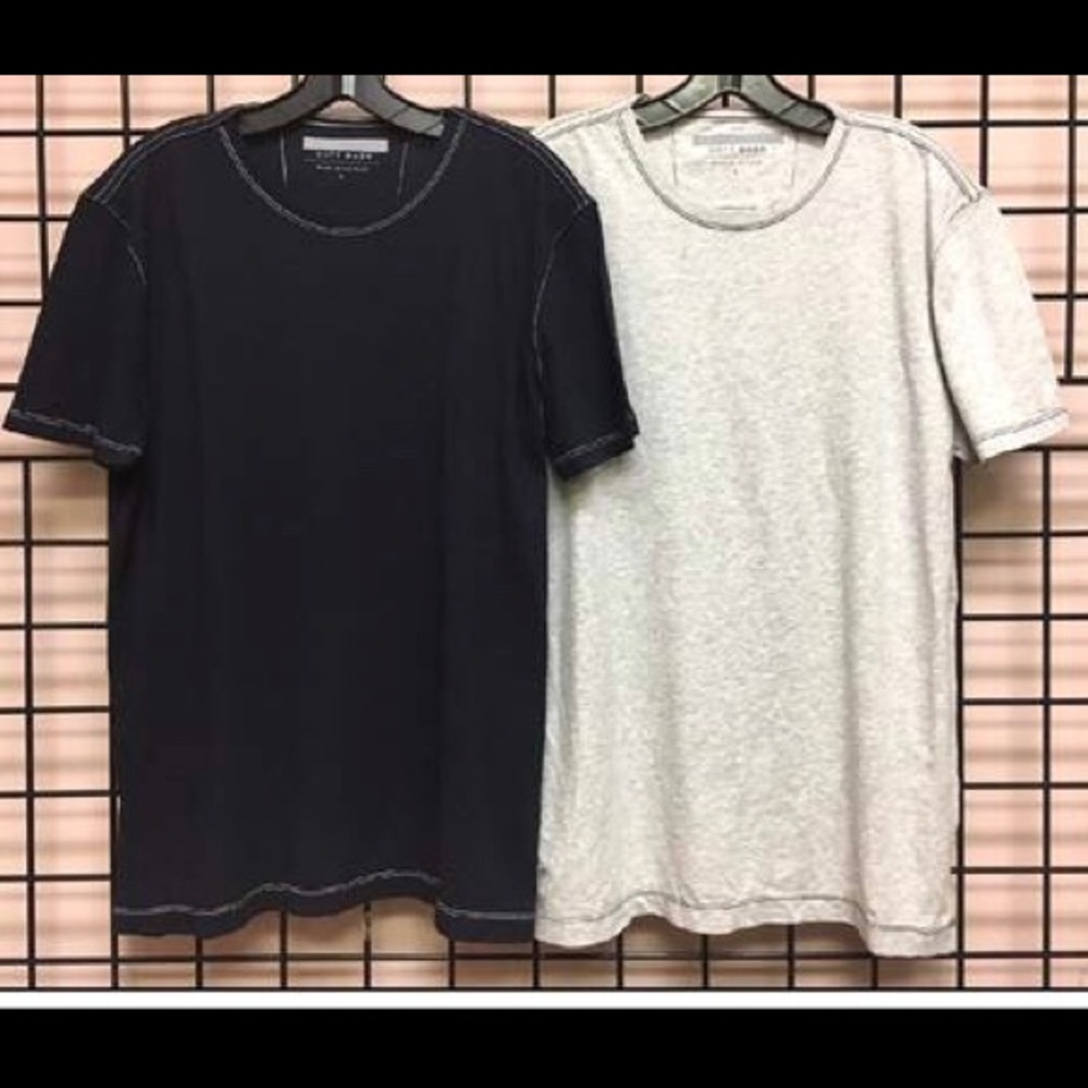 🔴 1 Men’s Contrast Stitch Crew Neck Soft Wash Tee